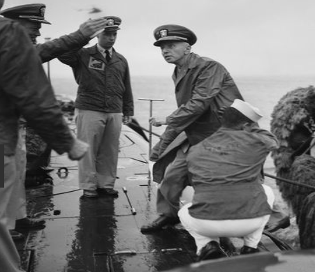 Rickover coming aboard a sub