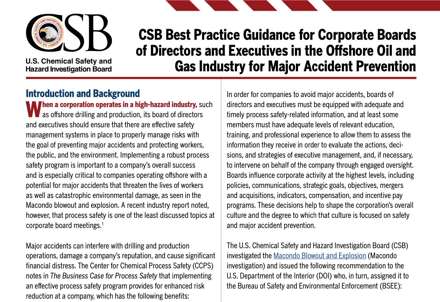CSB Guidance