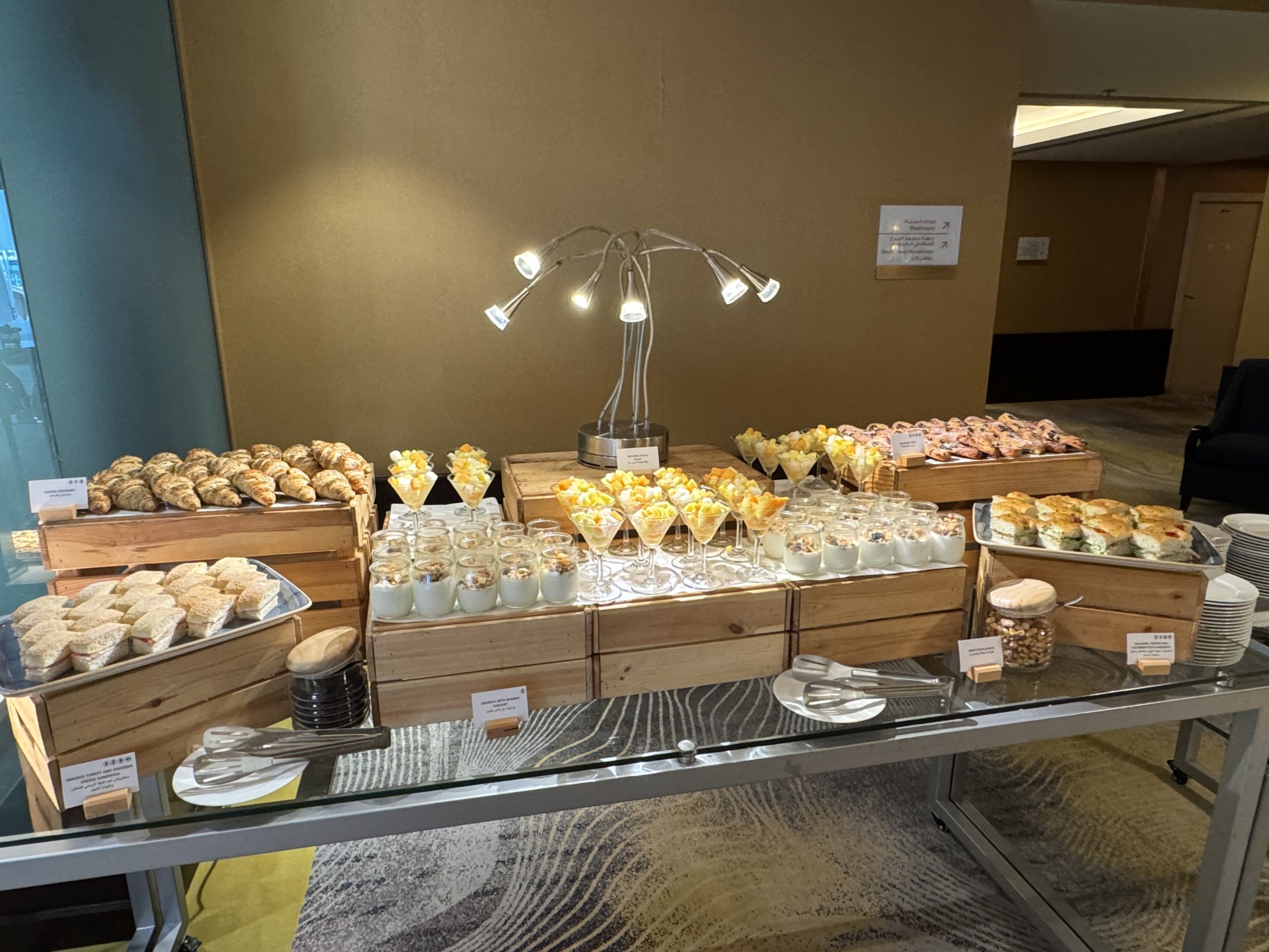 Snacks and drinks on a buffet