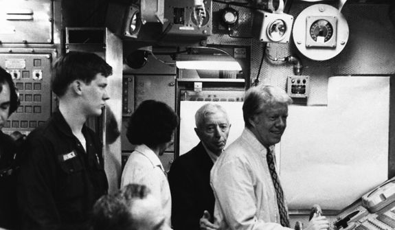 Rickover and Carter aboard a sub